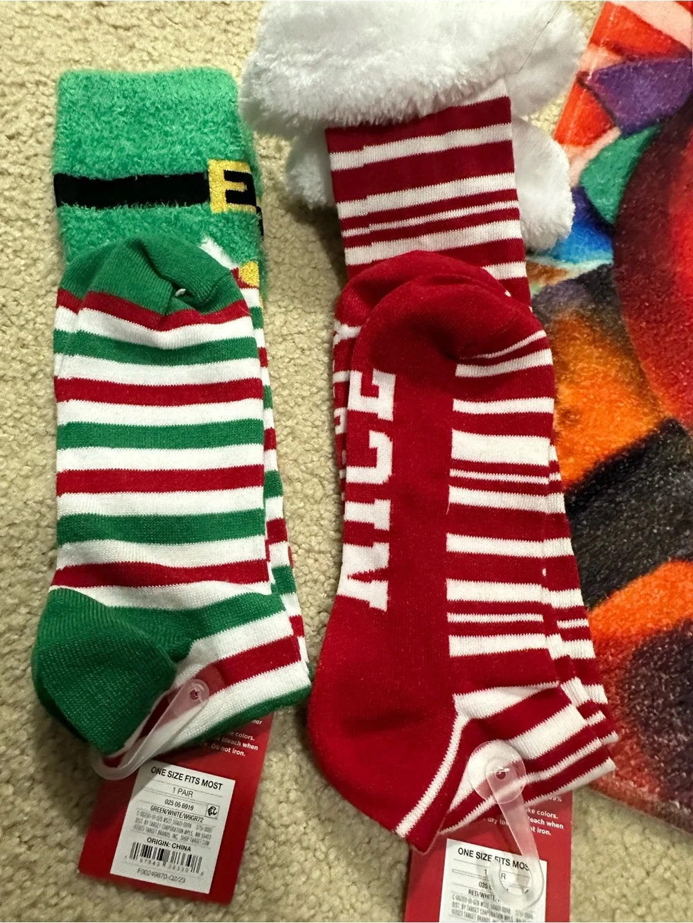 Bundle Wondershop womens/teens Festive Knee-High Socks - Red, Green, White
